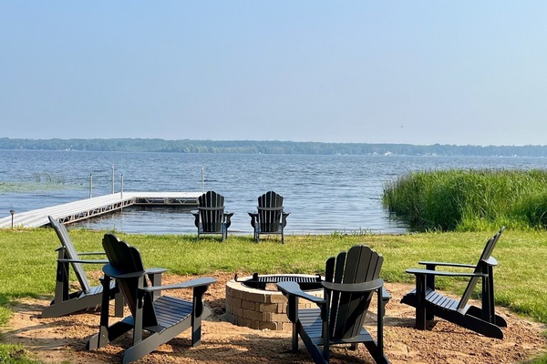 Outdoor seating around the new fire pit! Perfect for making s'mores or cooking up some WI brats!