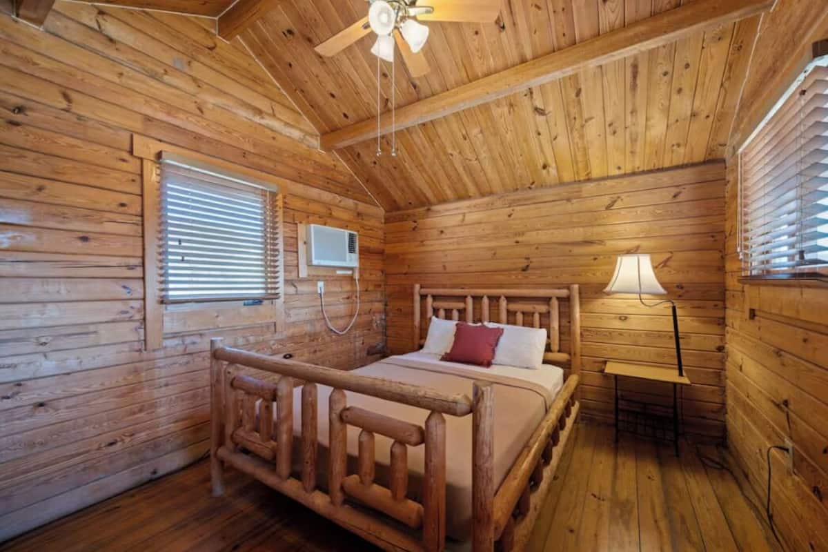 Basic Cabin, 1 Queen Bed, Shared Bathhouse, ADA | Bed sheets