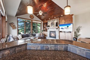 Deluxe Chalet, Mountain View, Mountainside | Living area | Smart TV, fireplace - Snow Therapy Chalet Ski In Out & Hot Tub (Big White)