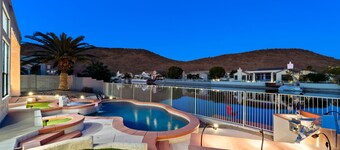 New Lakefront Home with Boat, Pool & Mountain View’s