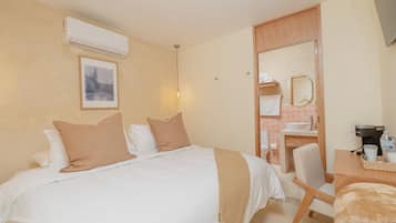 Desk, blackout curtains, iron/ironing board, free WiFi