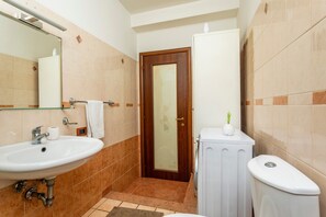Dusche, Haartrockner, Handtücher