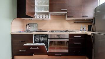 Fridge, oven, stovetop, dishwasher