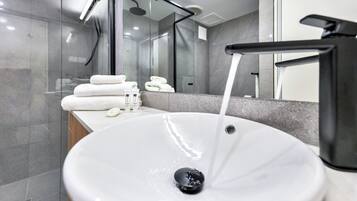 Hair dryer, towels