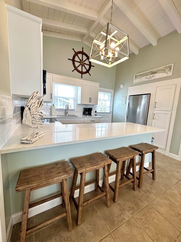 Fridge, microwave, oven, stovetop - Coastal Cottage Close to Beach with a Brand New Pool! (Ocean Isle Beach)