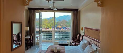 Ganga View Suite Room With Private Balcony | Soundproofing, iron/ironing board, free WiFi, bed sheets