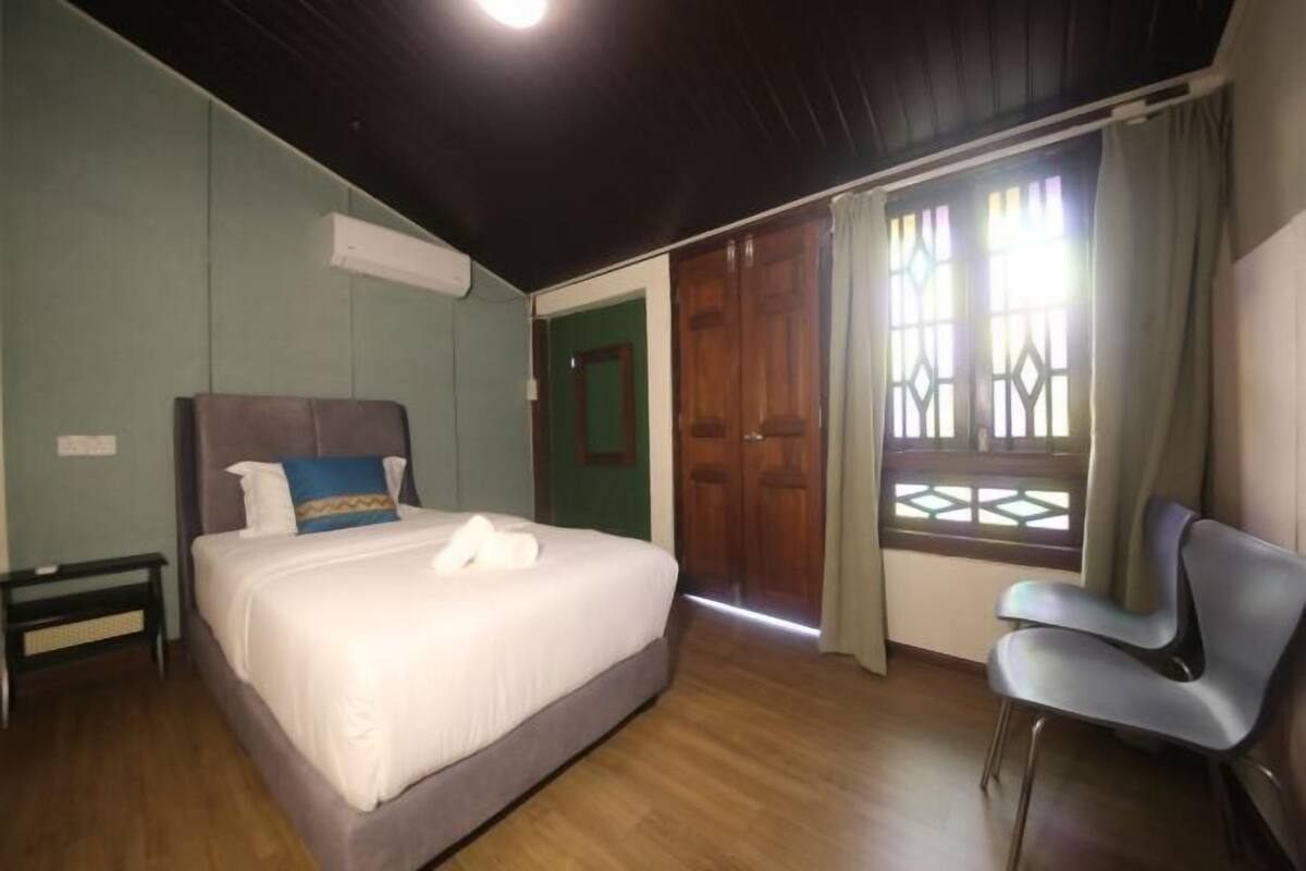 Blackout curtains, soundproofing, iron/ironing board (on request)