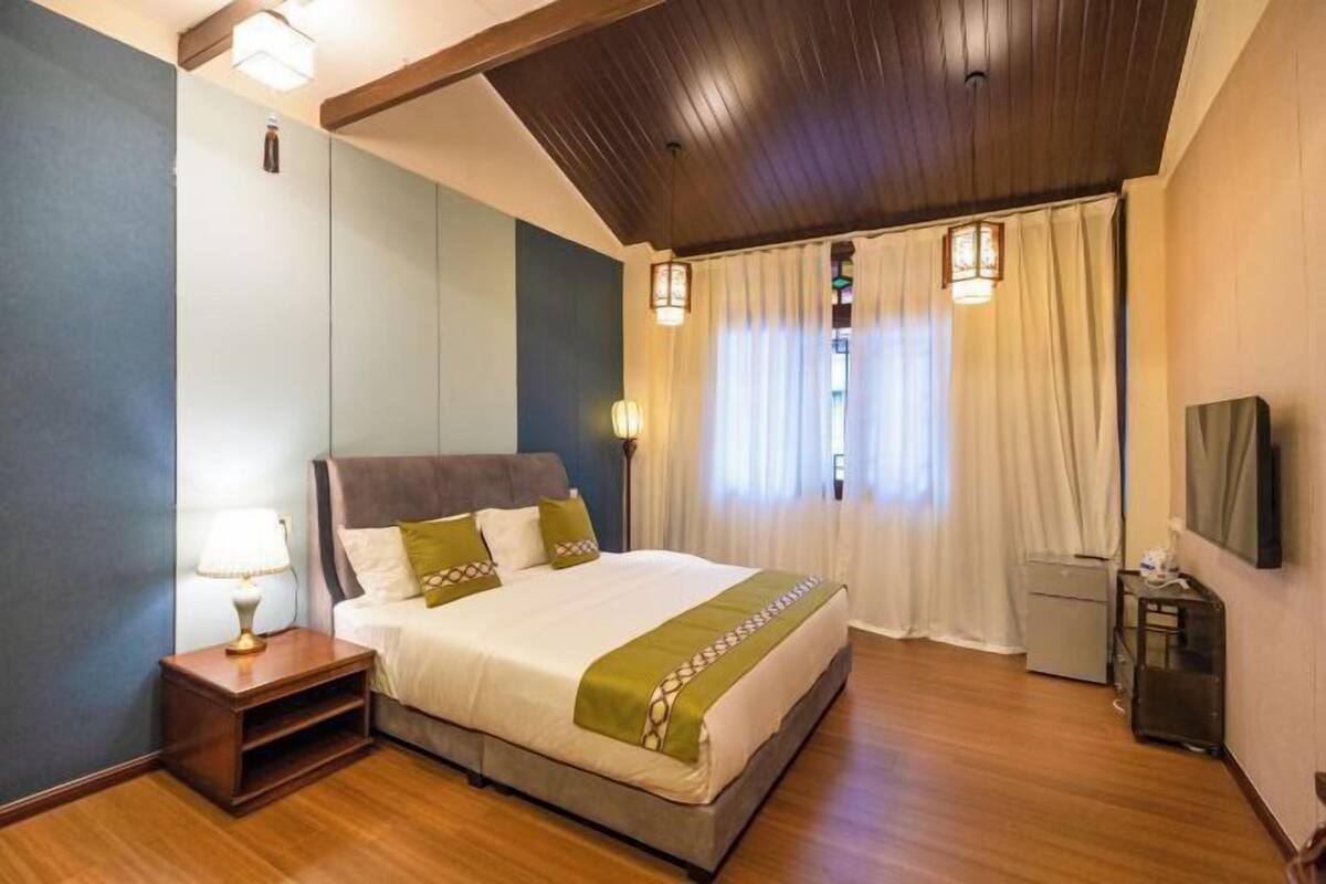 Blackout curtains, soundproofing, iron/ironing board (on request)