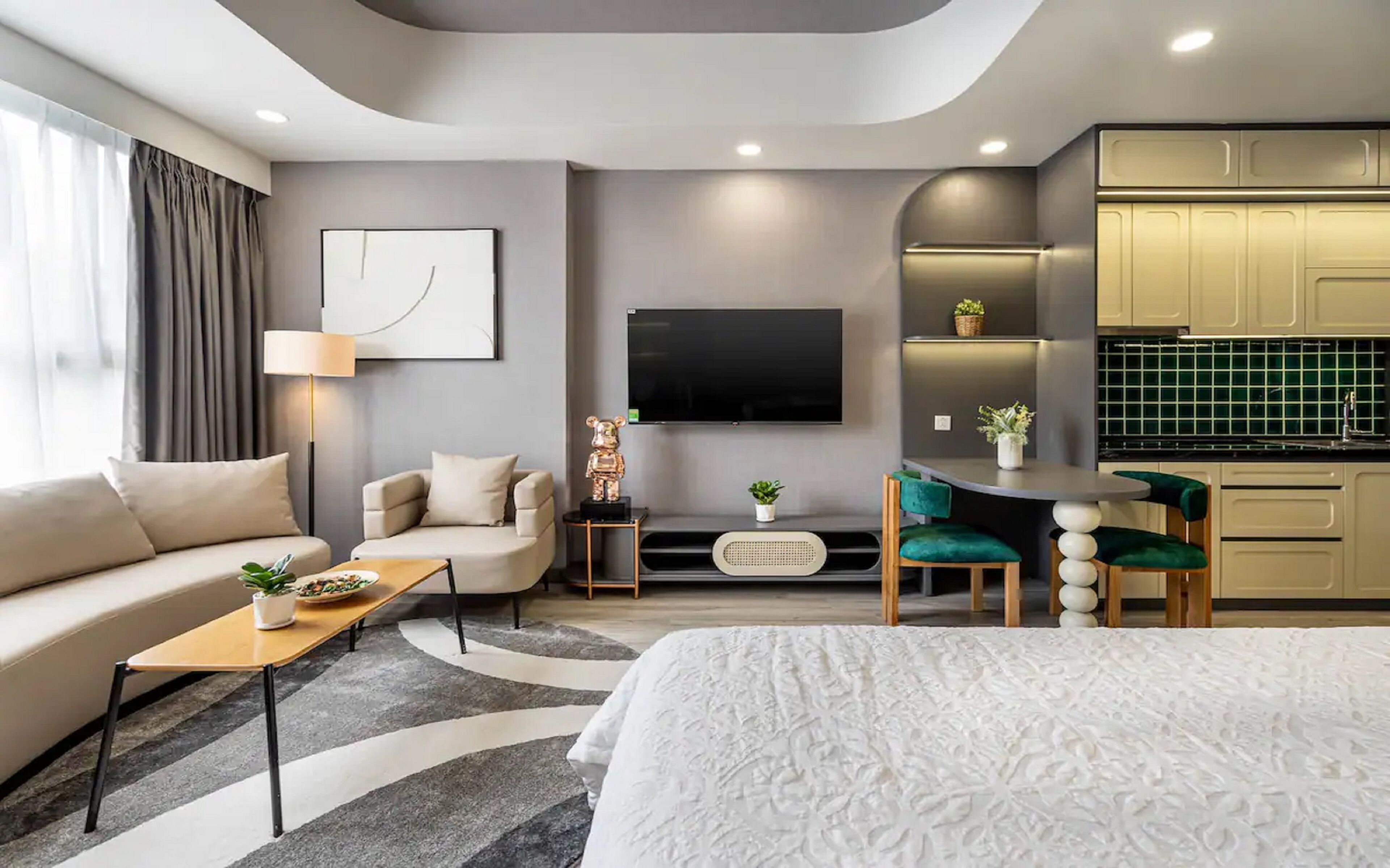 Phòng Suite Grand, nhiều giường, có thể sử dụng hồ bơi, quang cảnh hồ bơi | Bếp riêng | Tủ lạnh, lò vi sóng, lò nướng, bếp nấu 