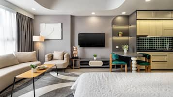 Phòng Suite Grand, nhiều giường, có thể sử dụng hồ bơi, quang cảnh hồ bơi | Bếp riêng | Tủ lạnh, lò vi sóng, lò nướng, bếp nấu