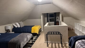 4 bedrooms, iron/ironing board, travel cot, WiFi