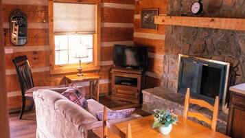 Televisión y chimenea