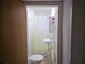 Ducha, toallas y papel higiénico