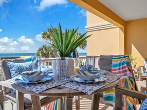 Outdoor dining - 214 | Sunsets + Pool & Hot Tub! (Fort Walton Beach)
