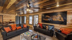 Smart TV, fireplace, video games, ping pong