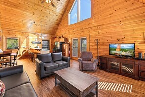 TV, fireplace, video games, DVD player - Spacious Cabin Stay for 9 w/Hot Tub, Close to Town (Sevierville)