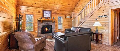 TV, fireplace, video games, DVD player