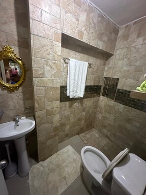 Towels, soap, toilet paper