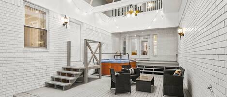 Indoor pool, a heated pool