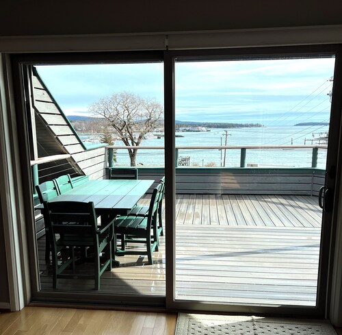 Beautiful water views near Acadia NP with shared pool, sauna, and exercise room!