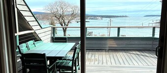 Beautiful water views near Acadia NP with shared pool, sauna, and exercise room!