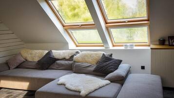 Televisie, een open haard en een dvd-speler