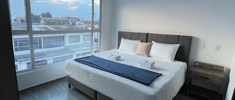 Premium bedding, laptop workspace, free WiFi, bed sheets
