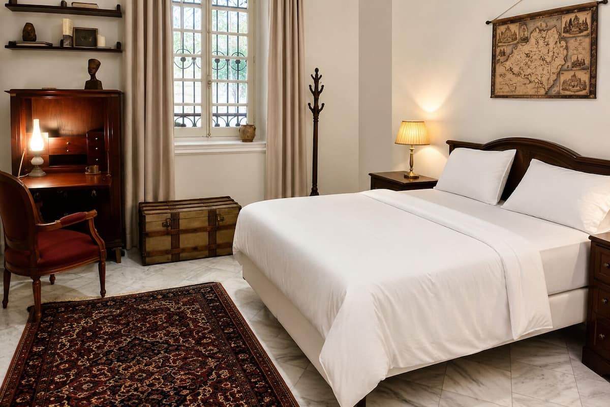 Ibn Battuta | Egyptian cotton sheets, premium bedding, laptop workspace