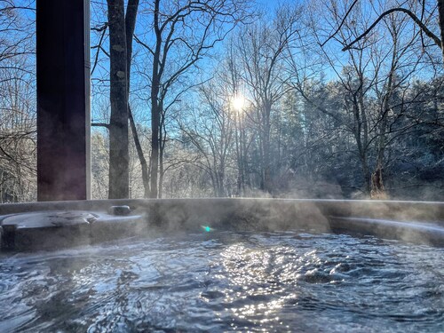 Secluded mountain hideaway w/ hot tub. Close to town and pet-friendly!