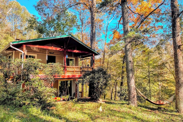 Stunning fall foliage surrounding your private mountain cabin escape.