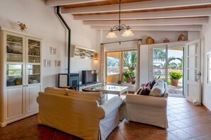 TV, fireplace, table tennis