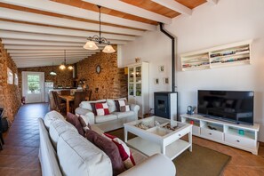 Fernseher, Kamin, Tischtennisplatte