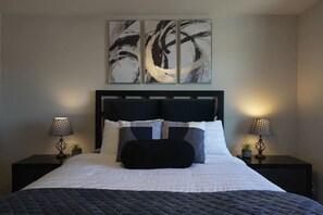 4 bedrooms, desk, iron/ironing board, travel cot