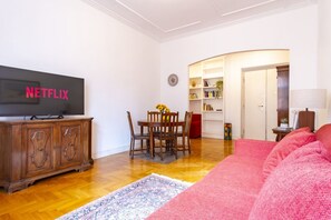 TV, books, music library, video library