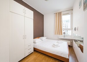 1 bedroom, iron/ironing board, bed sheets