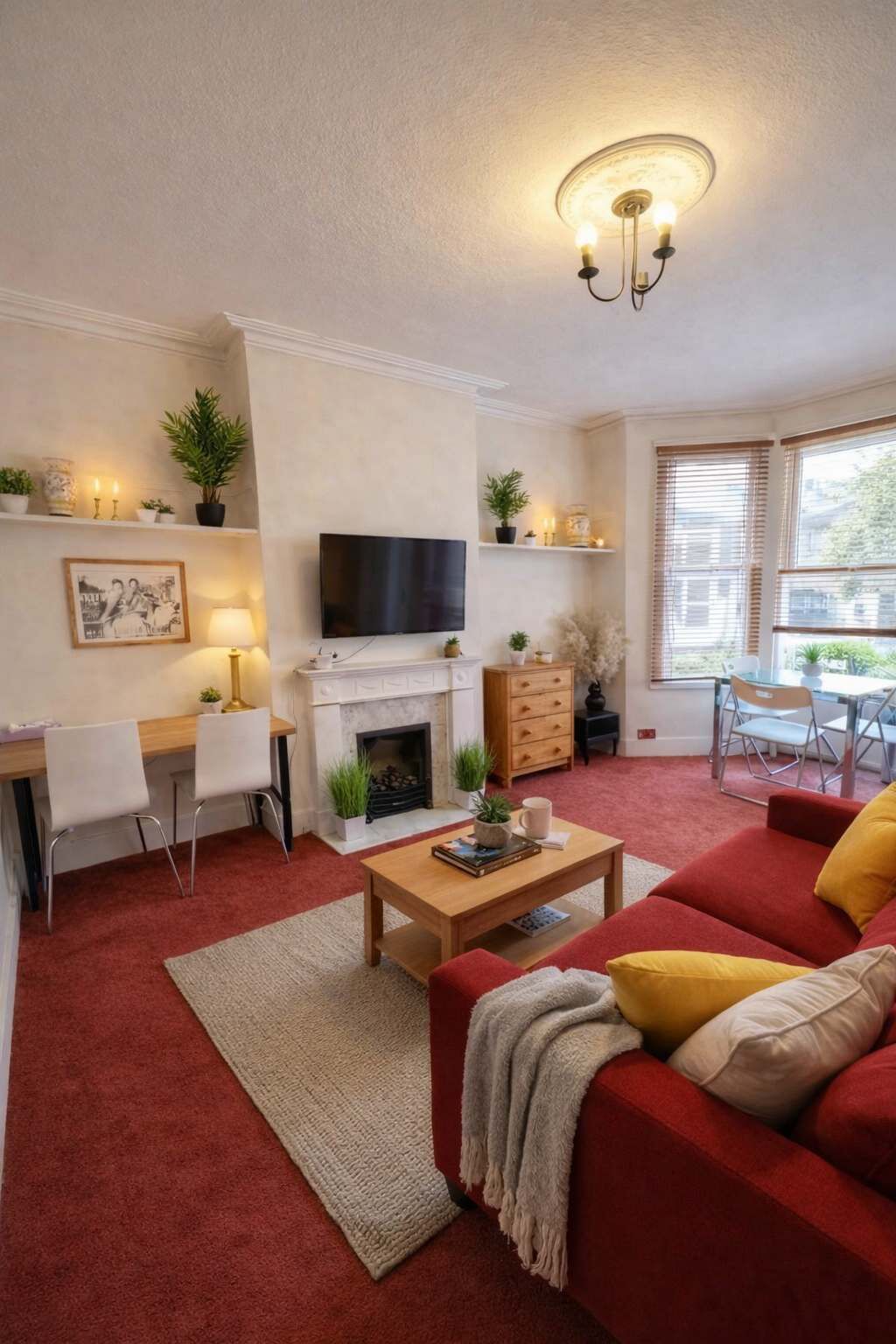 智能电视、壁炉、办公室