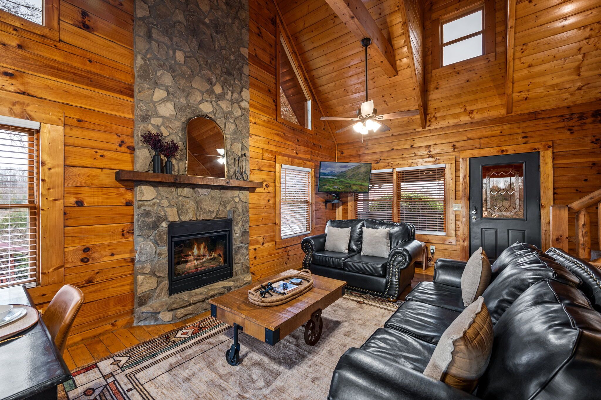 Smart TV, fireplace, video games