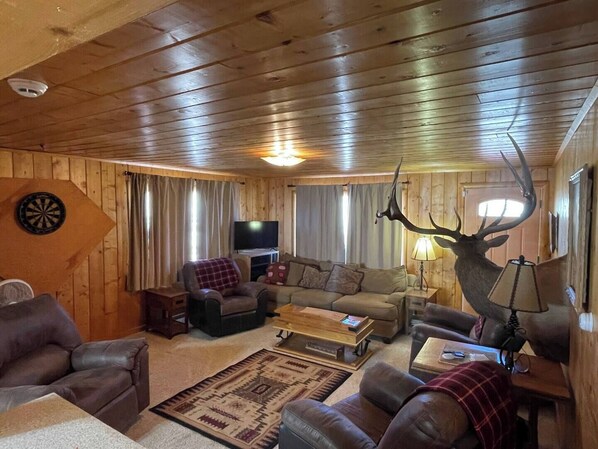 TV, DVD player, books