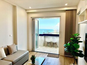 Family Apartment, 2 Bedrooms, Beach View | Desk, laptop workspace, blackout drapes, iron/ironing board - The Minh Homes (Da Nang)