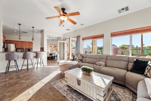 Smart TV, fireplace, printers