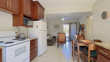 Réfrigérateur, micro-ondes, cafetiÚre/bouilloire, grille-pain