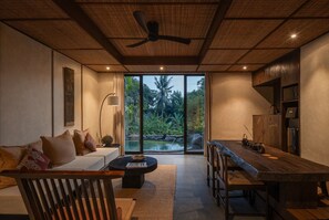 Grand Villa, 1 Bedroom, Balcony, Pool View | Living room