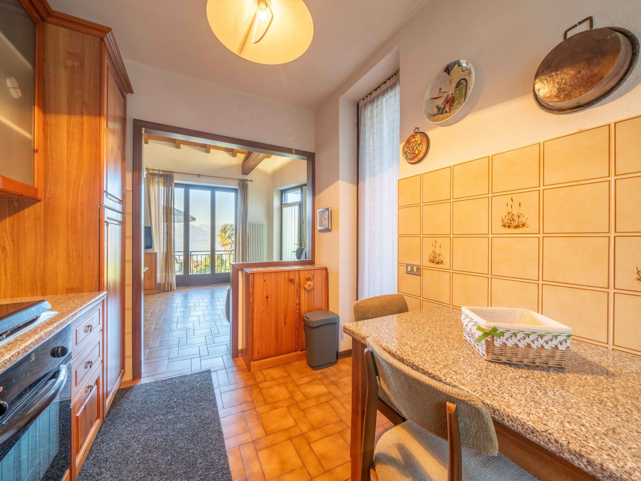 Fridge, oven, dishwasher, cookware/dishes/utensils