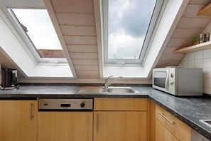 Fridge, microwave, oven, stovetop - Apartment '2, 85qm' with Balcony and Wi-Fi (Bodman-Ludwigshafen)