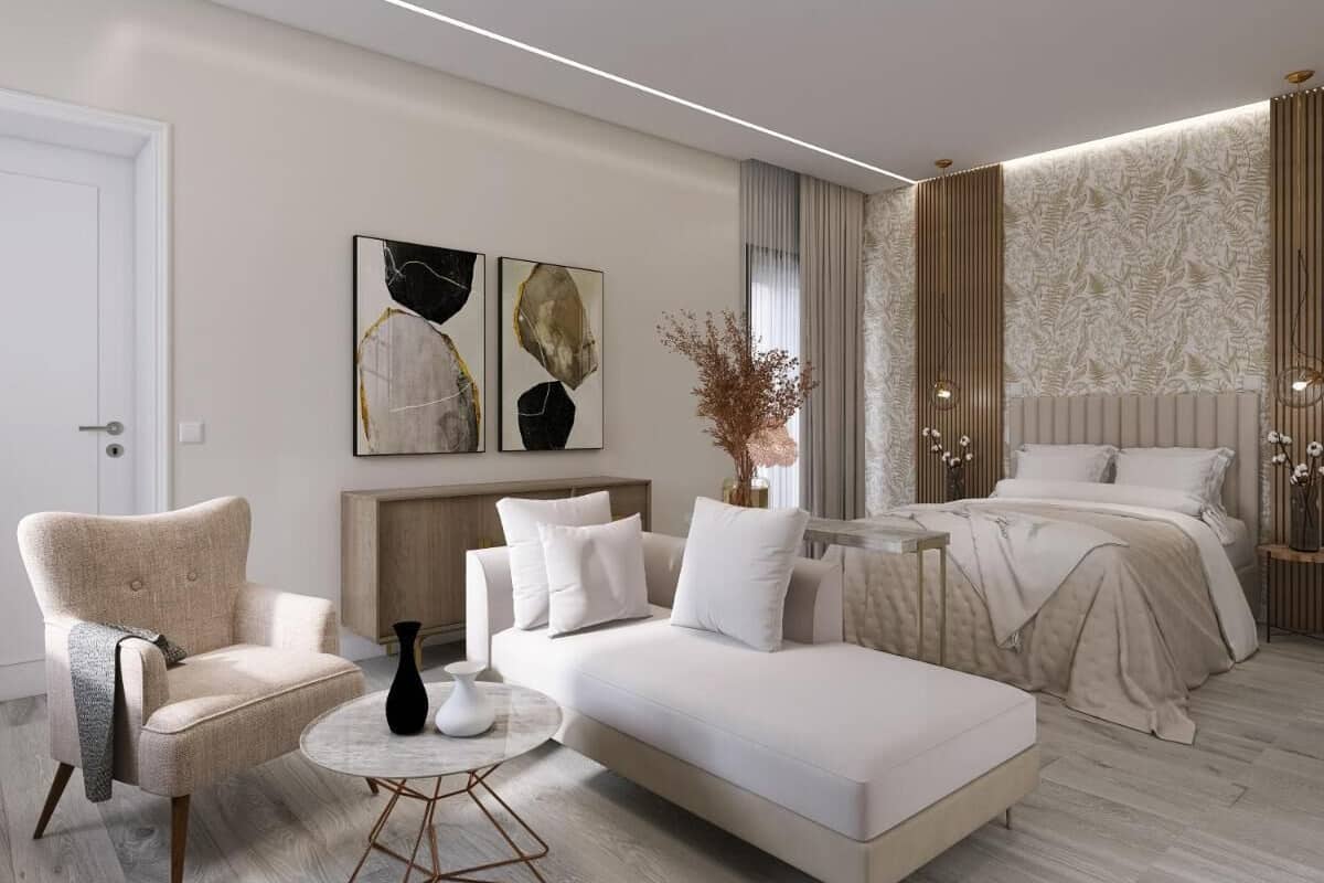 1 bedroom, minibar, desk, laptop workspace