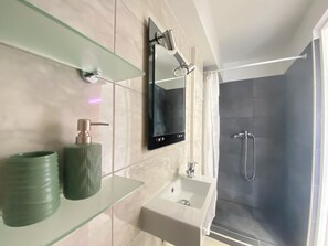 Economy Studio, 1 Queen Bed with Sofa bed, Non Smoking | Bathroom | Hair dryer, towels, soap, shampoo - Silk Mill Metaxourgeio, Athens Centre (Athens)