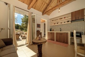 Traditional Apartment, 2 Bedrooms, Mountain View | Living area | 32-inch flat-screen TV with satellite channels - Casa Abuelo Cottage (Zakynthos)
