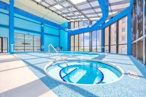 Indoor pool, a heated pool - Oceanfront End Unit Condo Sunrise and Sunset Views (North Myrtle Beach)