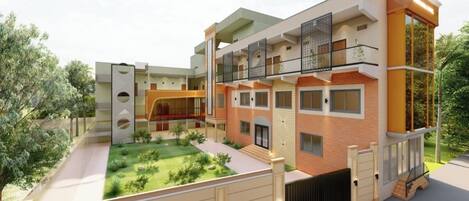 Vista frontal de la propiedad