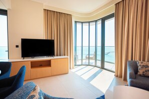 Appartamento, 2 camere da letto, vista mare | Area soggiorno